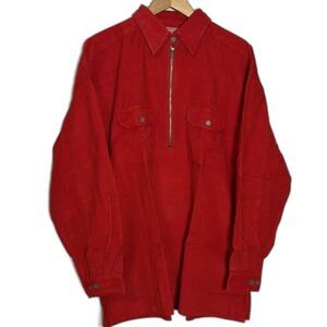 Vintage 90s Marlboro Unlimited Corduroy Half Zip Pullover Jacket Red